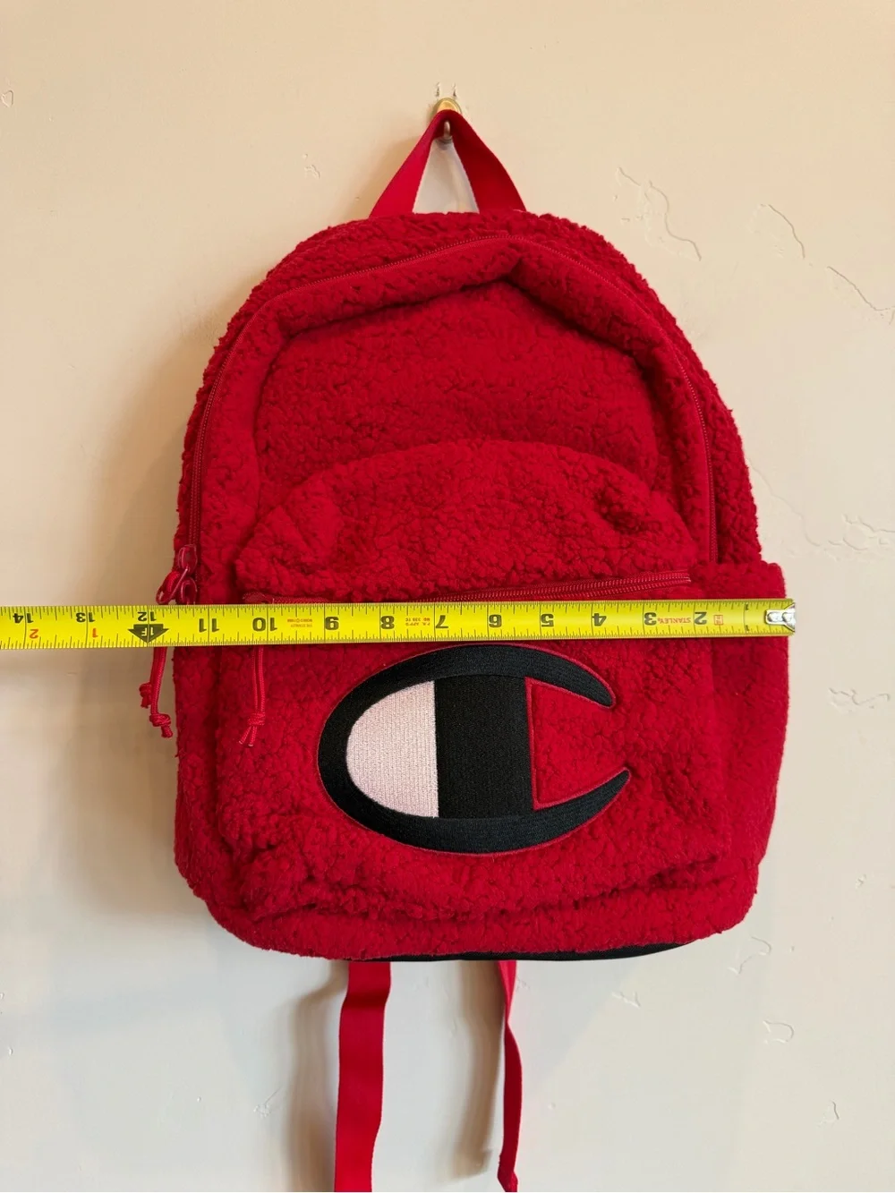 CHAMPION Red Sherpa Mini Logo Backpack